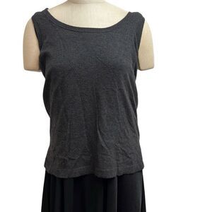 Modern Soul Gray Scoop Neck Knit Sleeveless Tank Hi Low Hem Size Medium